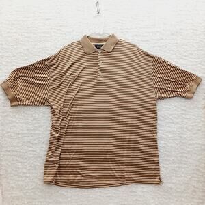 Shirt Polo Men Como Sport Pebble Beach Italy Golf Pickleball Tan Stripe Size XXL